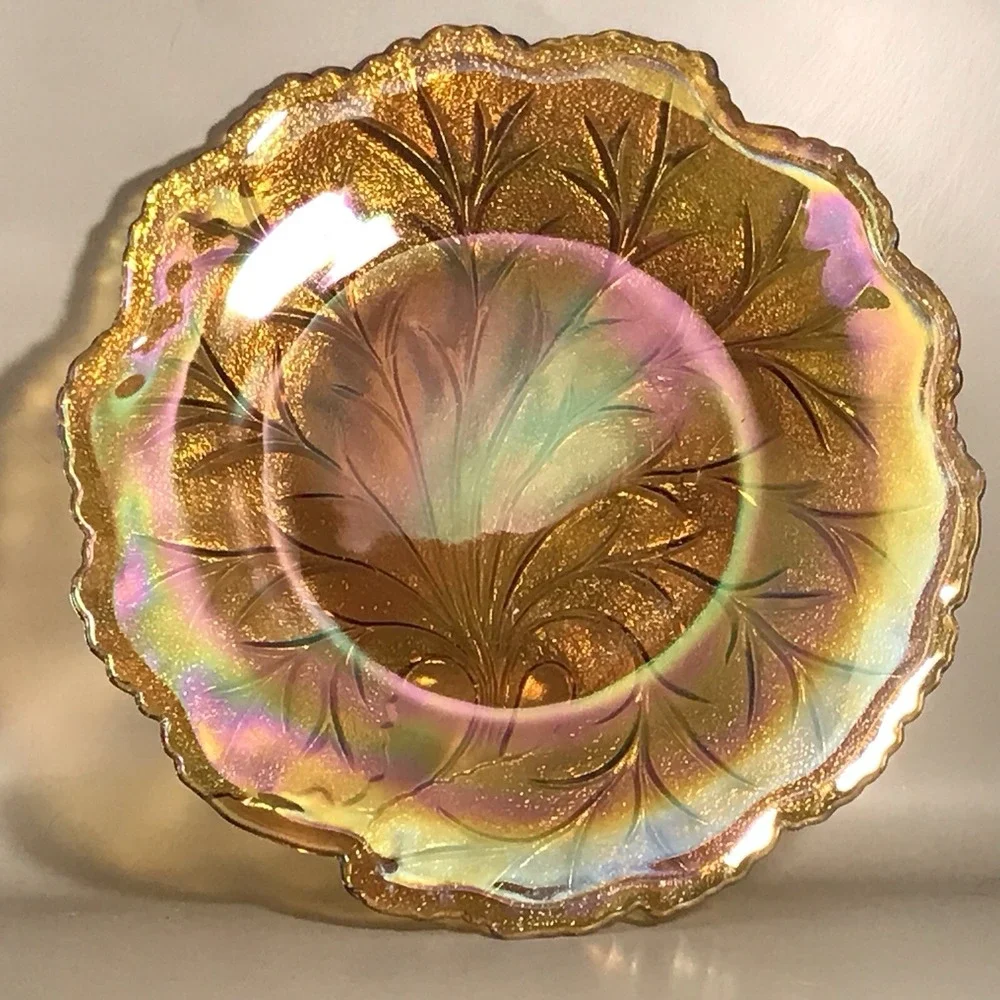 Indiana Glass/Carnival‎ Glass Orange Marigold Leaf 10